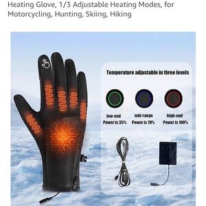 Heated Black Gloves for Men